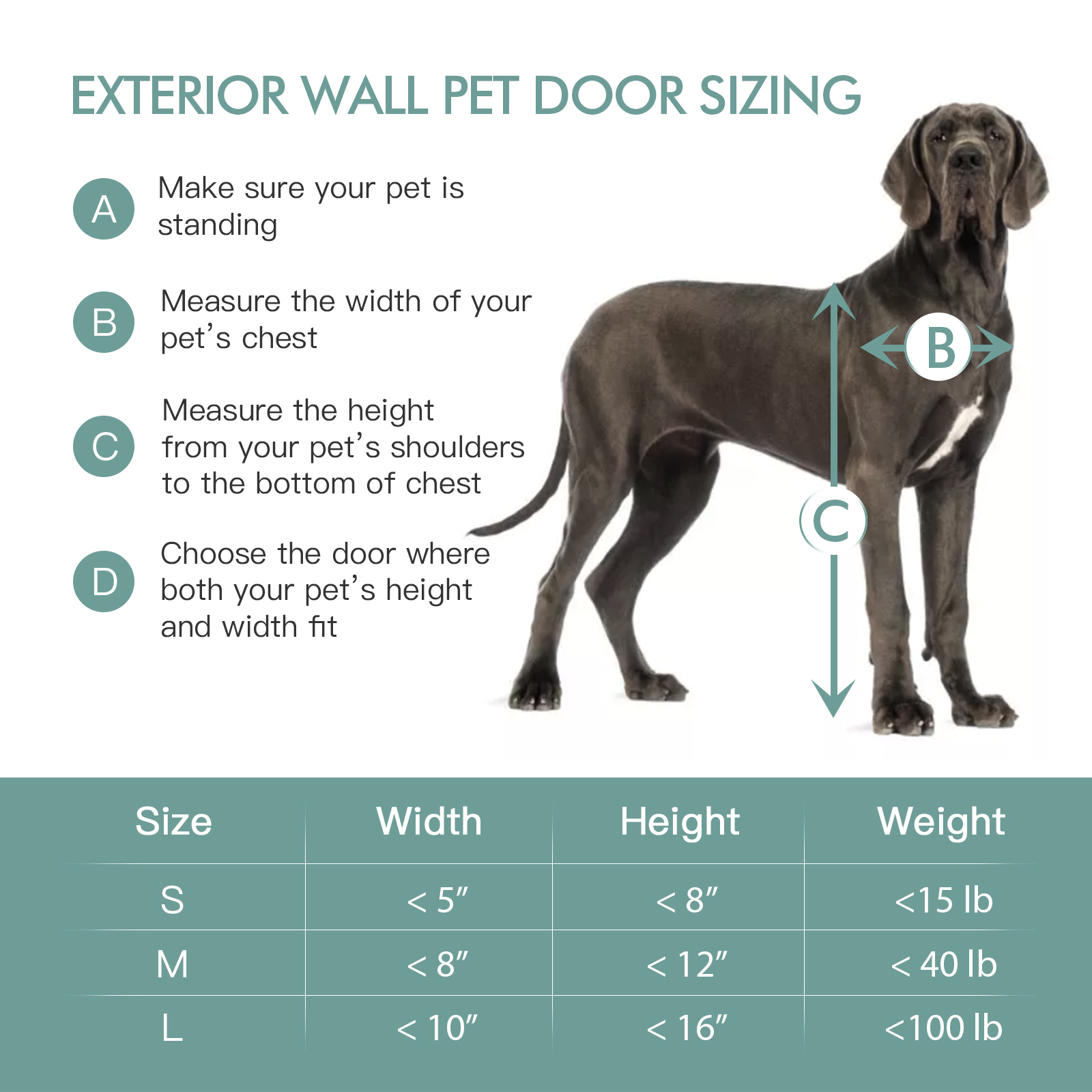 Baboni Pet Door for Wall - Small, Medium, Large, X-Large_baboni.com